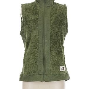 The North Face Olive Fleece Zip Vest